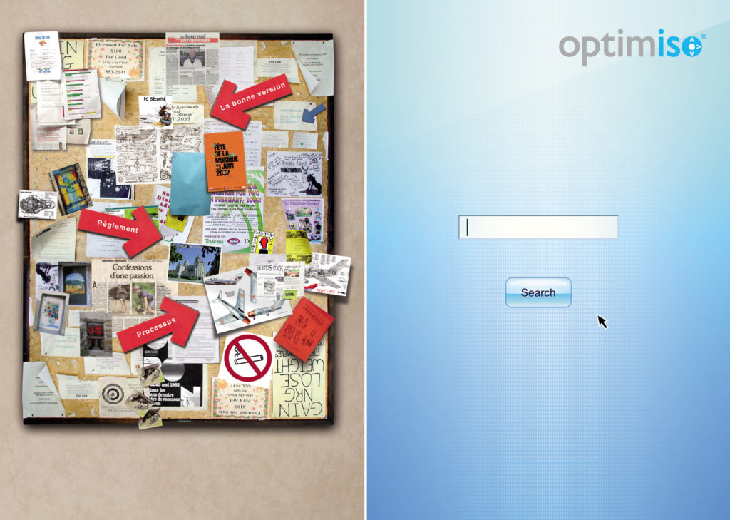 Un panneau de notes illisible versus un logiciel qui clarifie les procédures et processus